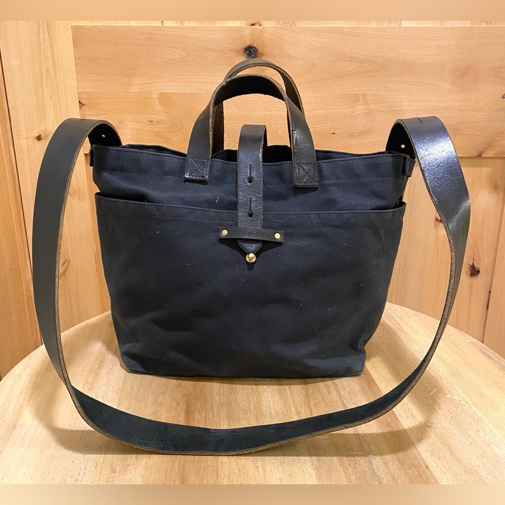 Peg & Awl Waxed Canvas Tote ALL BLACK